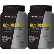 Kit 2X 100% Pure Whey Zero Lactose - Baunilha 900g - Probi�tica