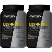 Kit 2X 100% Pure Whey Zero Lactose - Chocolate 900g - Probi�tica
