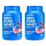 Kit 2X 100% Pure Whey Zero Lactose - Morango 900g - Probi�tica