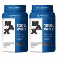Kit 2X 100% Whey - 900g Chocolate - Max Titanium