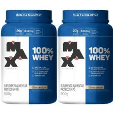 Kit 2X 100% Whey - 900g Cookies e Cream - Max Titanium