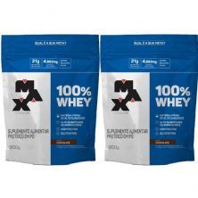 Kit 2X 100% Whey - 900g Refil Chocolate - Max Titanium