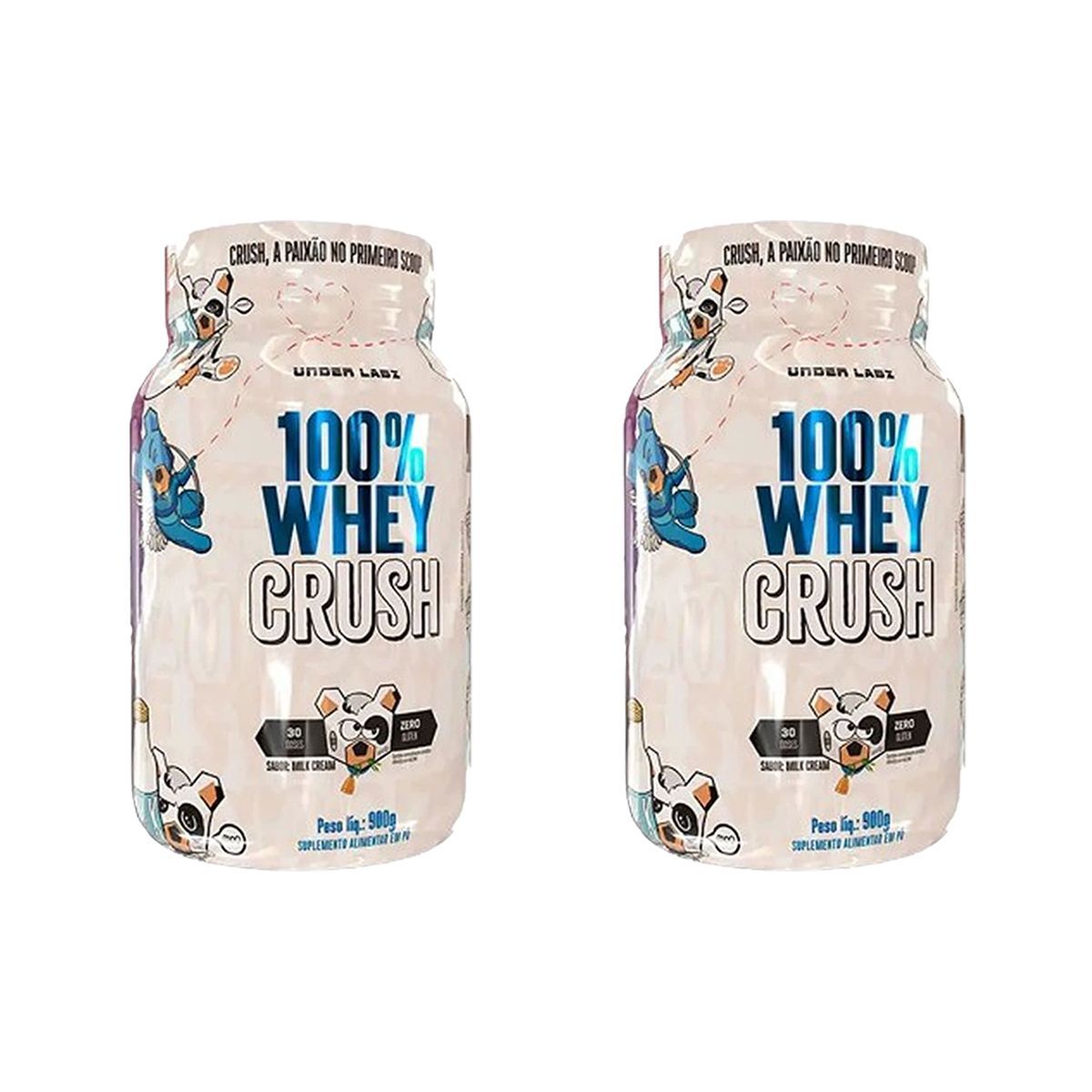 Kit 2X 100% Whey Crush - 900g Milk Cream - Under Labz