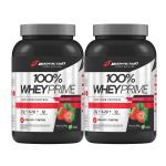 Kit 2X 100% Whey Prime Concentrado - 900g Morango - BodyAction