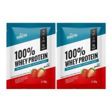 Kit 2X 100% Whey Protein - 1 Sach� 40g Morango - Shark Pro