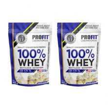 Kit 2X 100% Whey Quality Concentrate Protein - 900g Refil Leite Nino - Profit