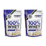 Kit 2X 100% Whey Quality Concentrate Protein - 900g Refil Leite Nino - Profit