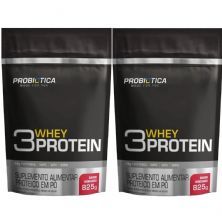Kit 2X 3 Whey Protein - 825g Morango - Probi�tica