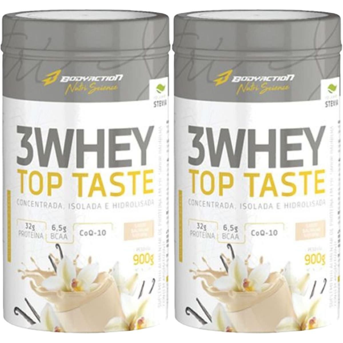 Kit 2X 3 Whey Top Taste - 900g Baunilha - Body Action