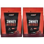 Kit 2X 3Whey Nitro 2 - 900g Refil Chocolate - New Millen