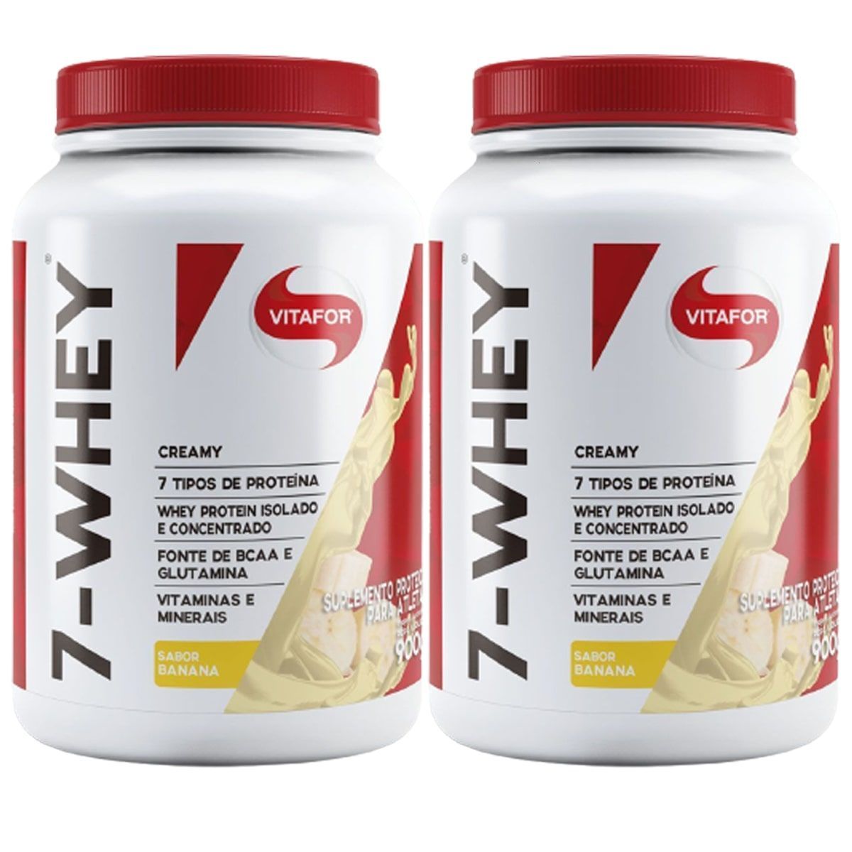 Kit 2X 7 Whey Creamy - 900g Banana - Vitafor