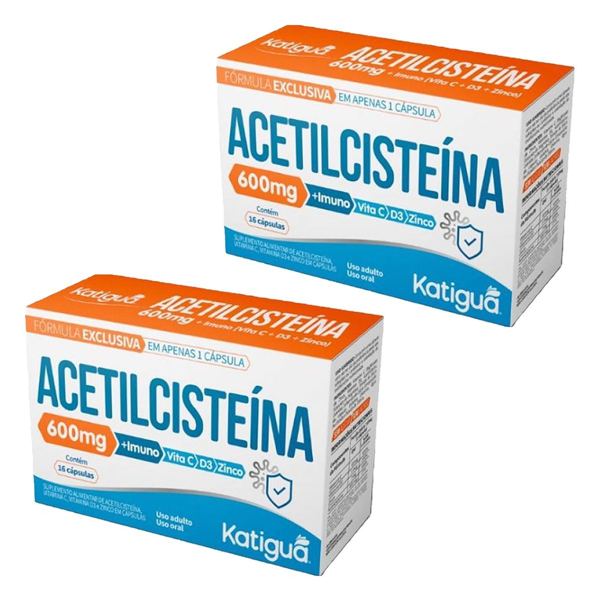 Kit 2X Acetilciste�na 600mg - 16 C�psulas - Katigu�