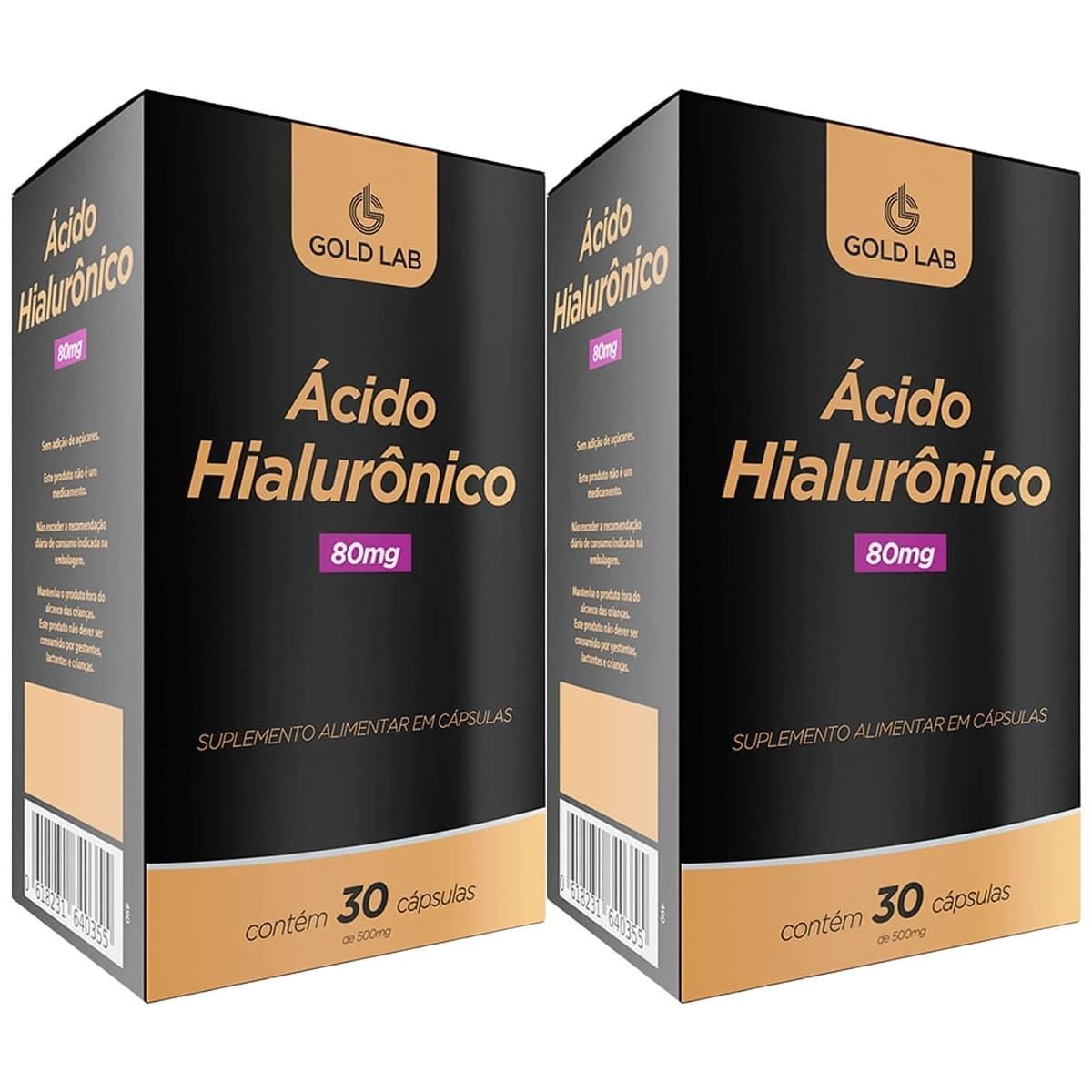 Kit 2X �cido Hialur�nico - 30 C�psula - Gold Lab