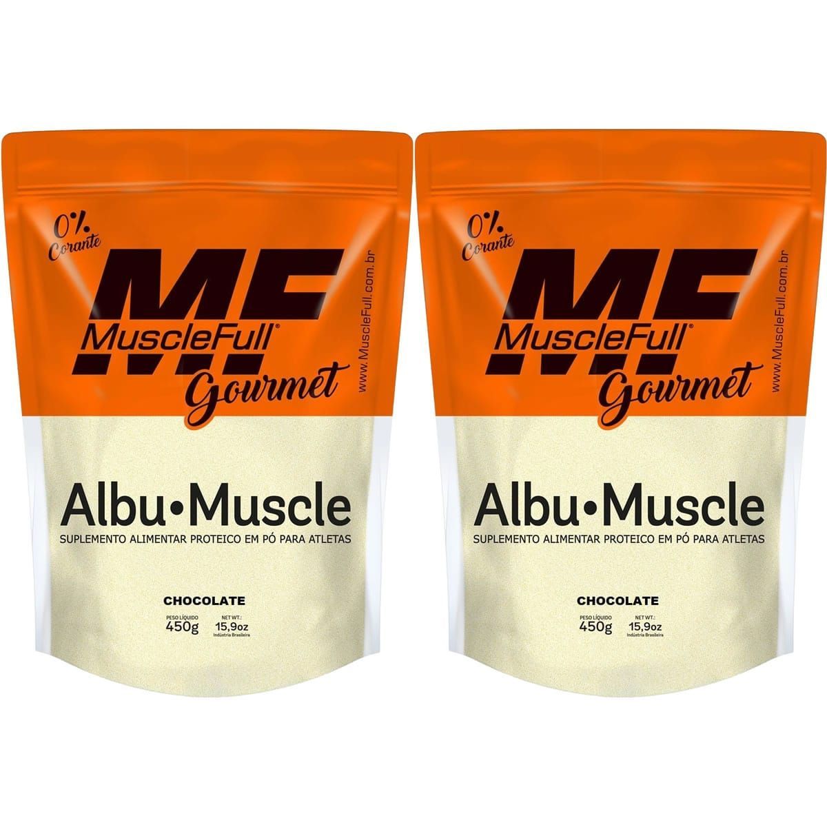 Kit 2X Albu-Muscle Gourmet -  450g Chocolate - MuscleFull