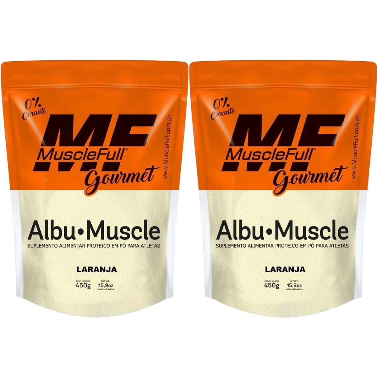 Kit 2X Albu-Muscle Gourmet - 450g Laranja - MuscleFull