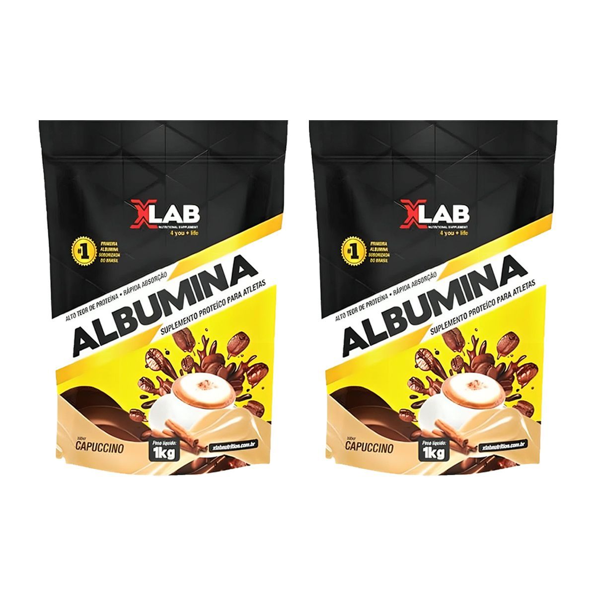 Kit 2X Albumina - 1000g Capuccino - X-Lab
