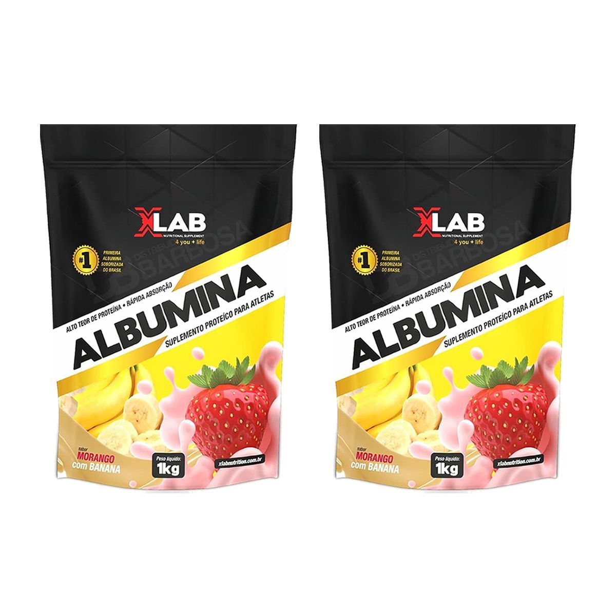 Kit 2X Albumina - 1000g Morango com Banana - X-Lab