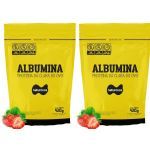 Kit 2X Albumina - 420g Refil Morango - Naturovos