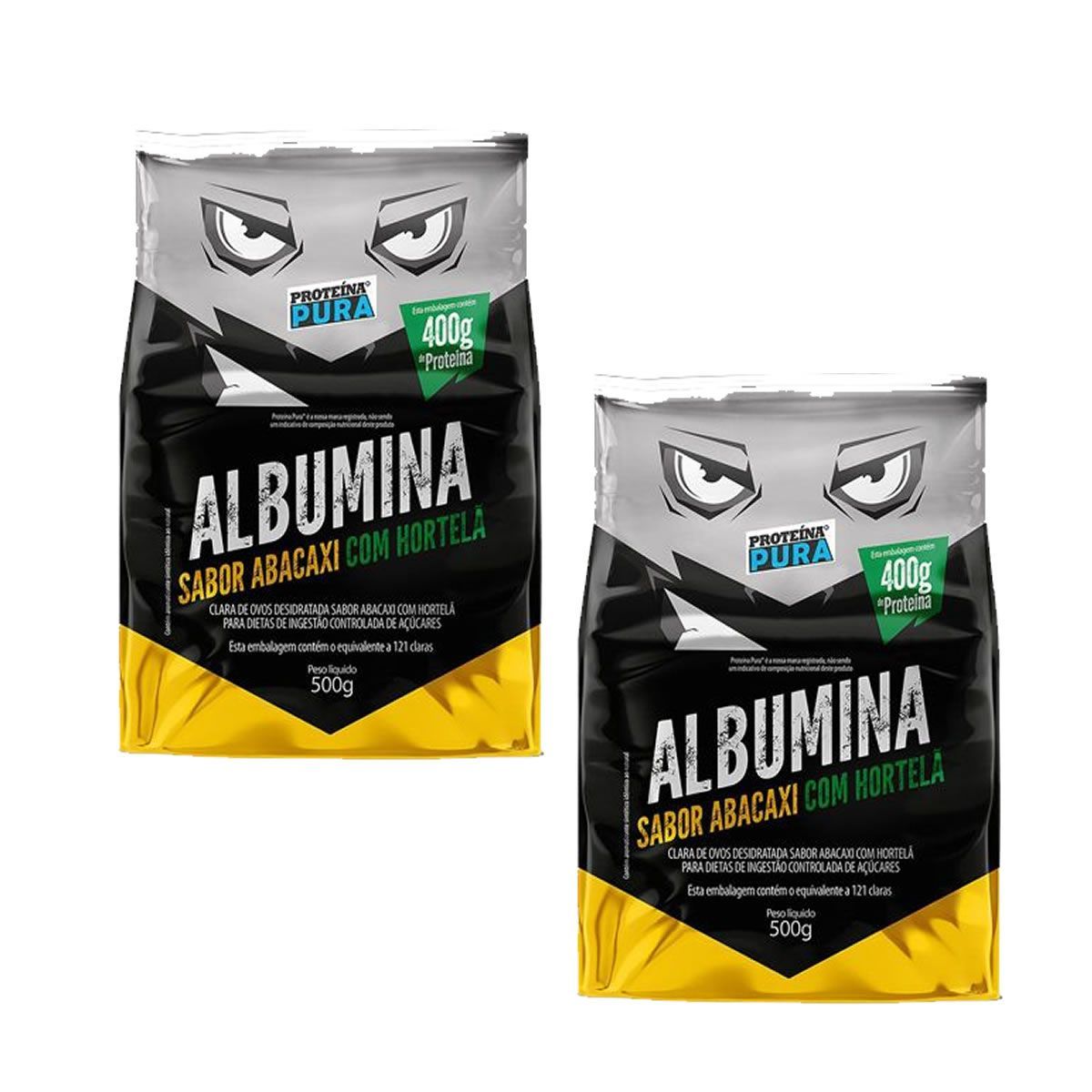 Kit 2X Albumina - 500g Abacaxi com Hortel� - Prote�na Pura