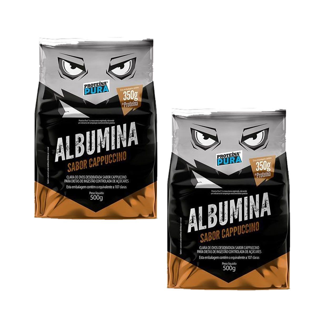 Kit 2X Albumina - 500g Cappuccino - Prote�na Pura