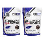 Kit 2X Albumina + Biotina Refil Stand-Up  - 1000g Chocolate - ProFit