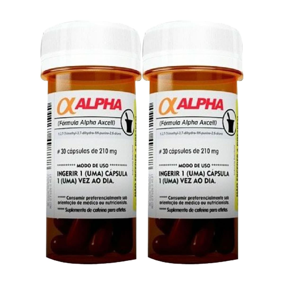 Kit 2X Alpha Axcell Cafeina - 30 C�psulas - Power Supplements
