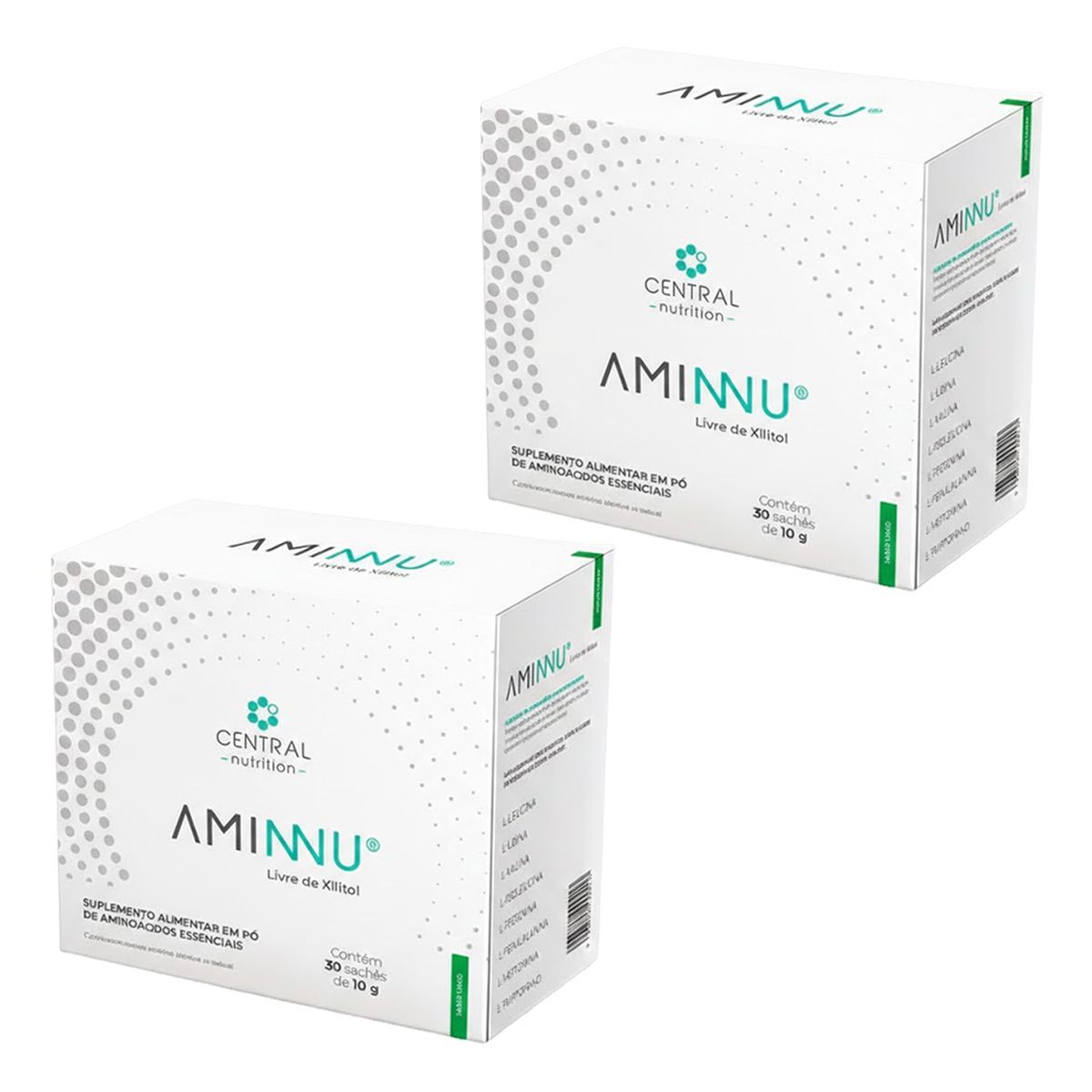 Kit 2X Aminnu Livre de Xilitol - 30 Sach�s 10g Lim�o - Central Nutrition