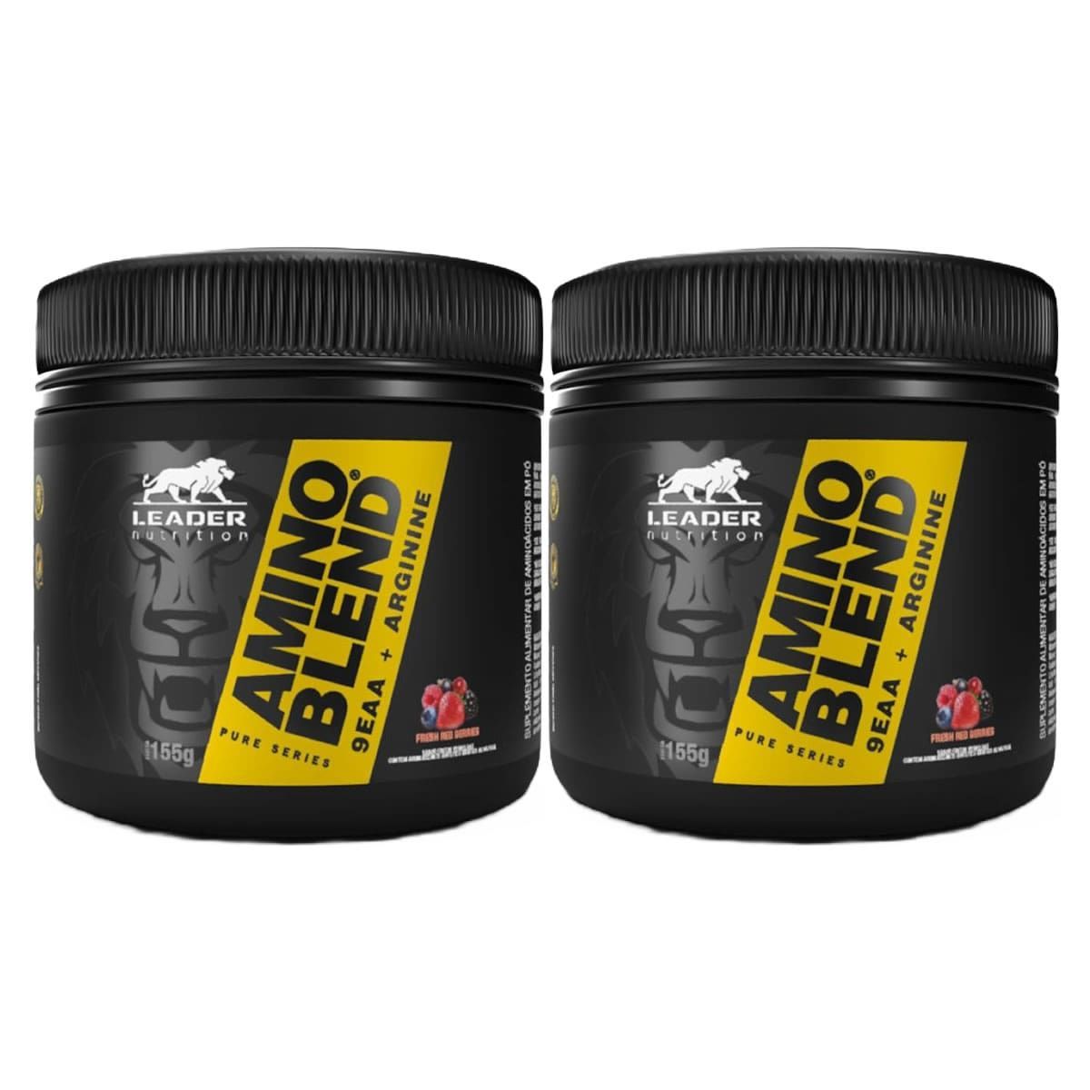 Kit 2X Amino Blend 9 EAA + Arginina - 155g Frutas Vermelhas - Leader Nutrition
