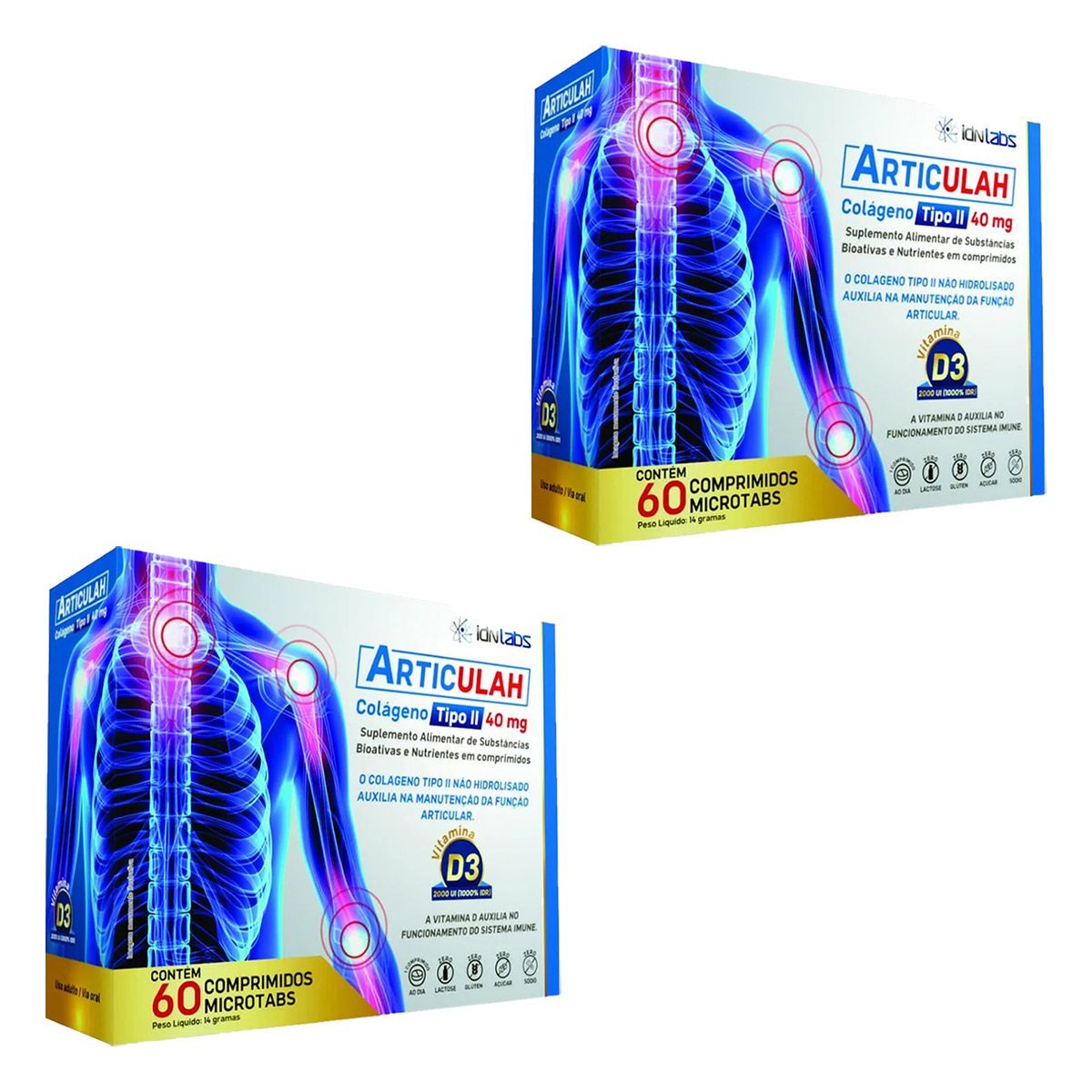 Kit 2X Articulah Col�geno Tipo II - 60 Comprimidos - IDN Labs