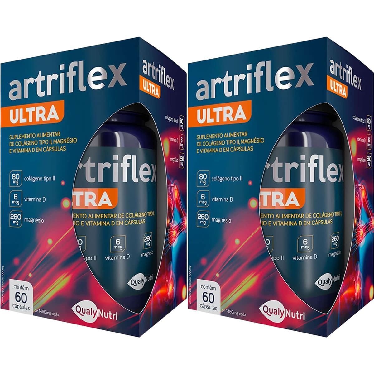 Kit 2X Artriflex Ultra Col�geno Tipo II - 60 C�psulas - Qualynutri