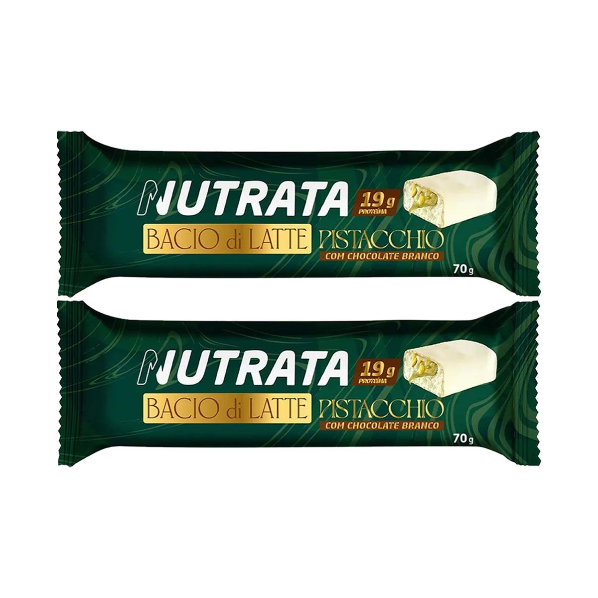 Kit 2X Barra Bacio di Latte - 70g Pistache - Nutrata