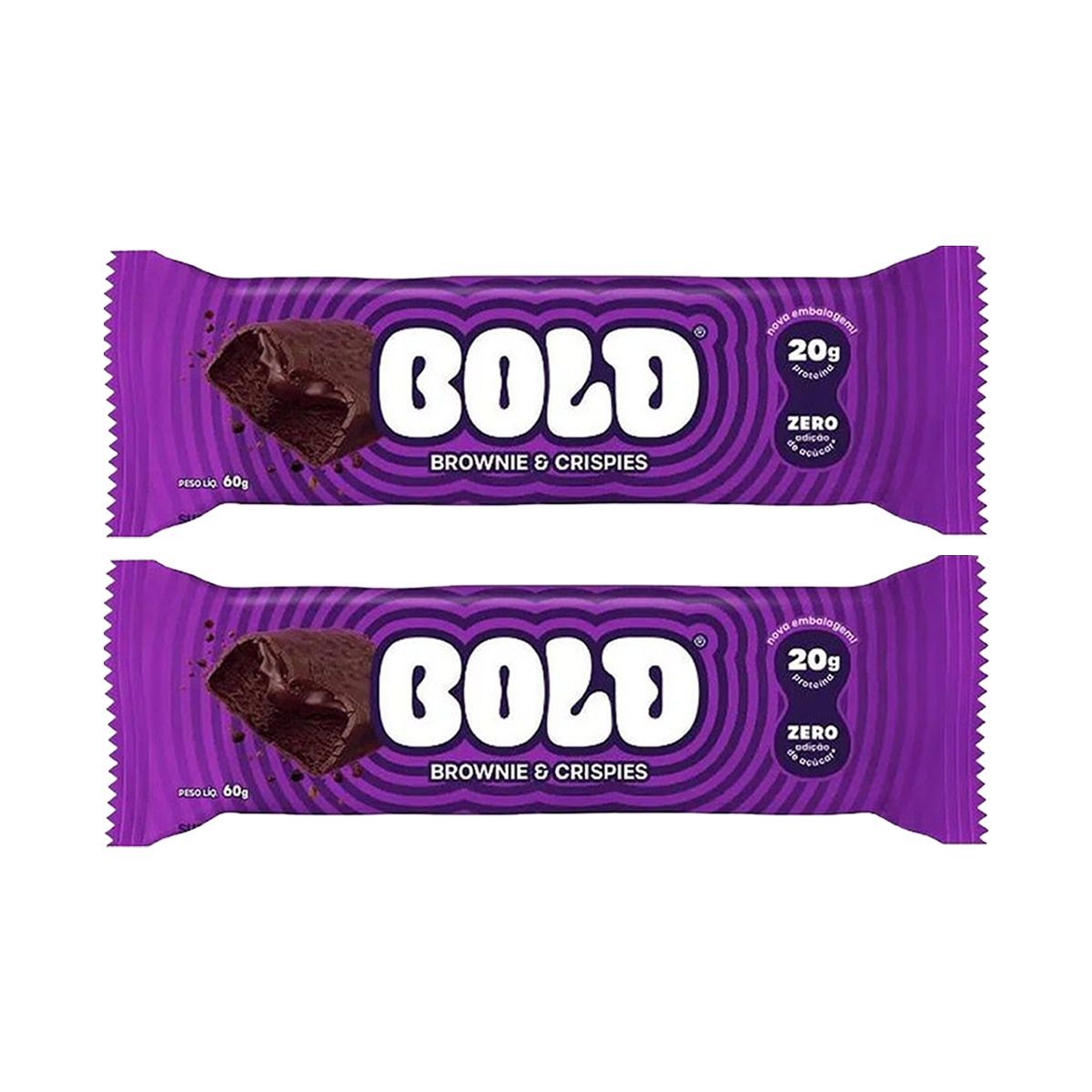 Kit 2X Barra de Prote�na - 1 Unidade 60g Brownie & Crispies - Bold
