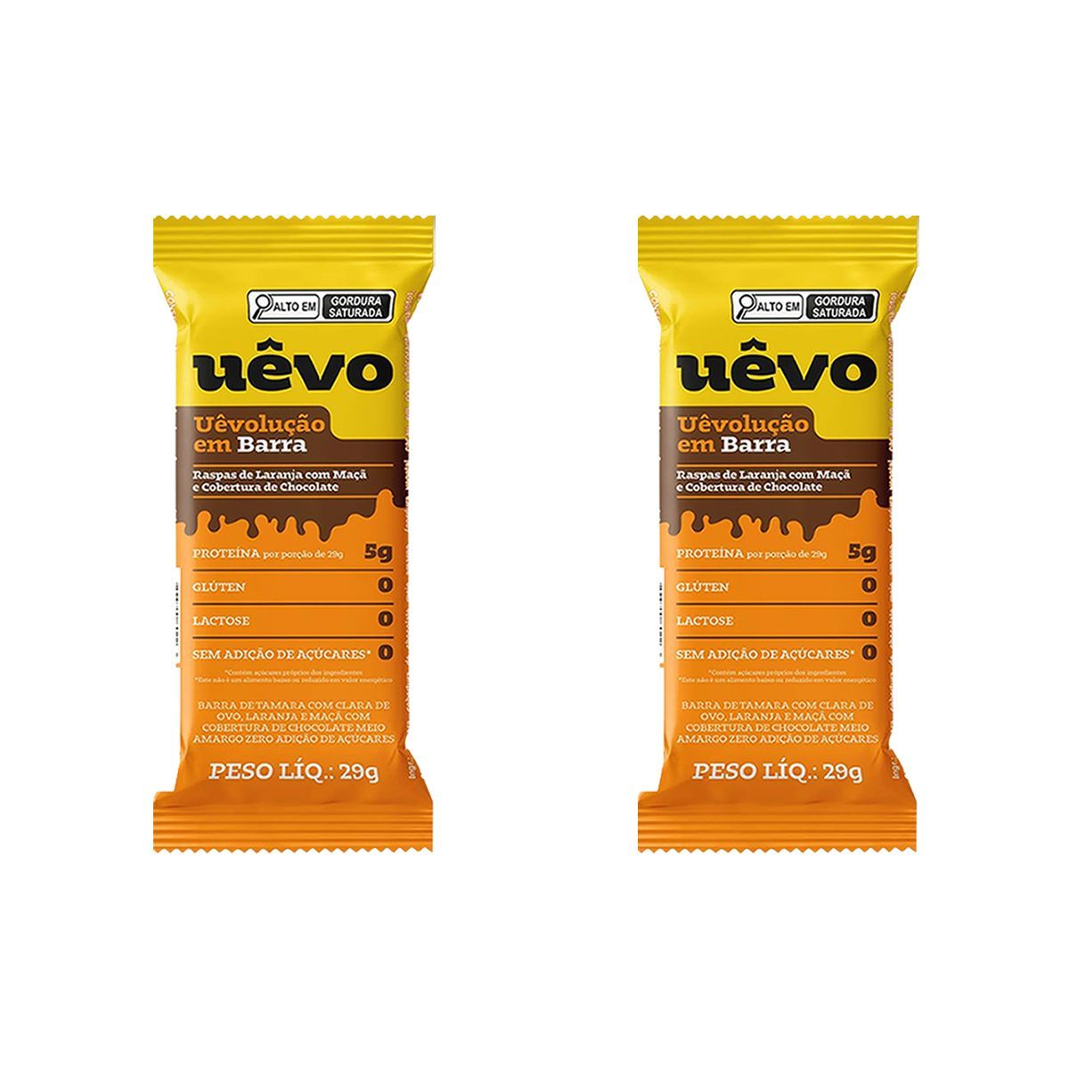 Kit 2X Barra de Prote�na - 29g Raspas de Laranja com Ma�� e Cobertura de Chocolate - U�vo