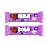 Kit 2X Barra de Proteina Thin - 1 Unidade 40g Caramelo Crocante - Bold