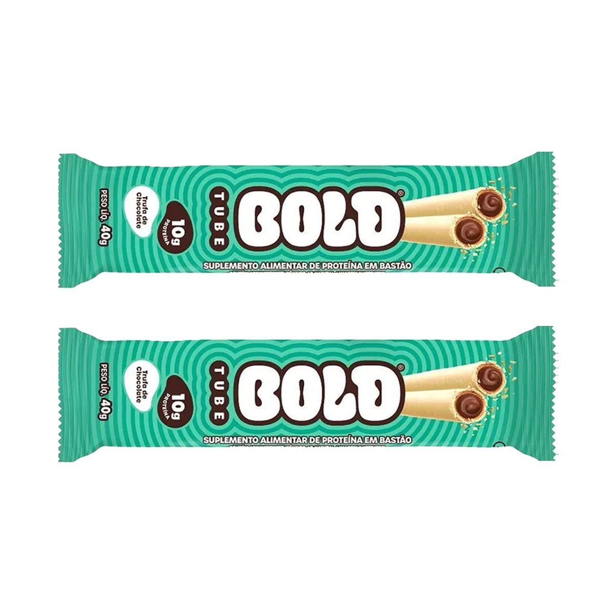 Kit 2X Barra de Proteina Tube - 1 Unidade 40g Trufa de Chocolate - Bold