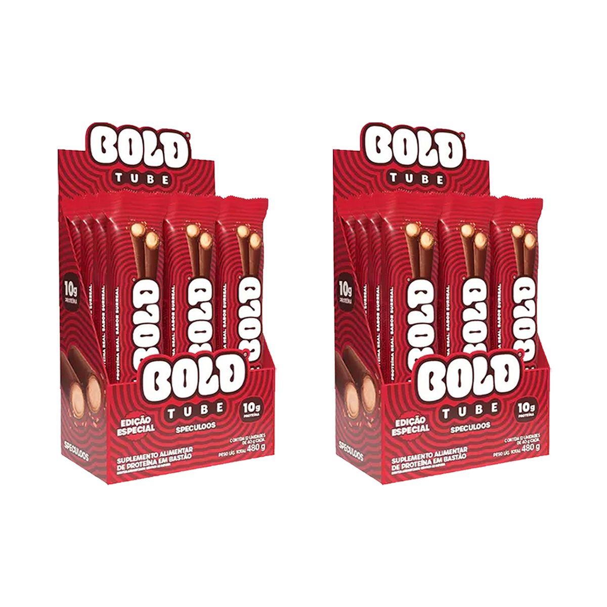 Kit 2X Barra de Proteina Tube - 12 Unidades 40g Speculoos - Bold