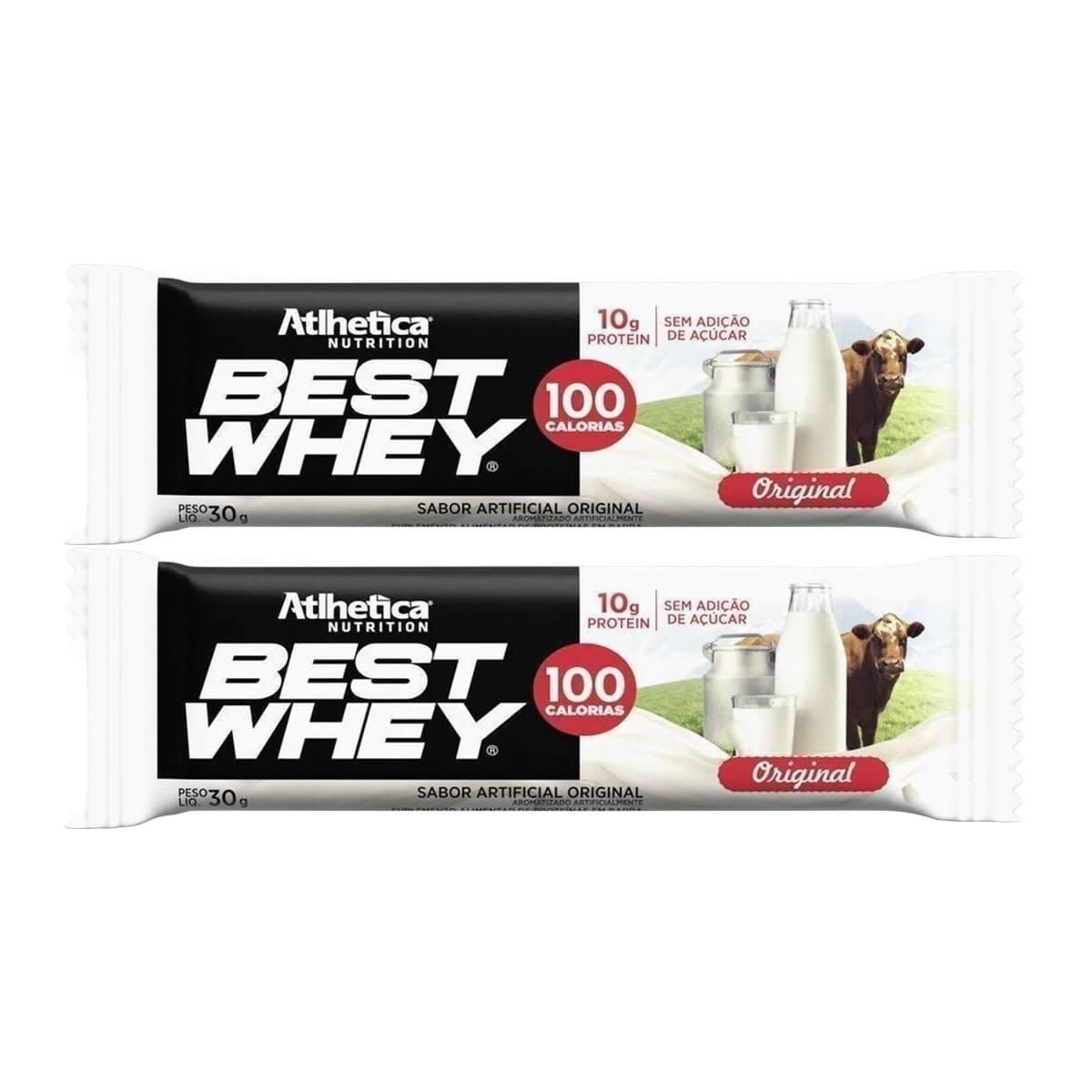 Kit 2X Barra Proteica Best Whey - 1 Barra 30g Original - Atlhetica Nutrition
