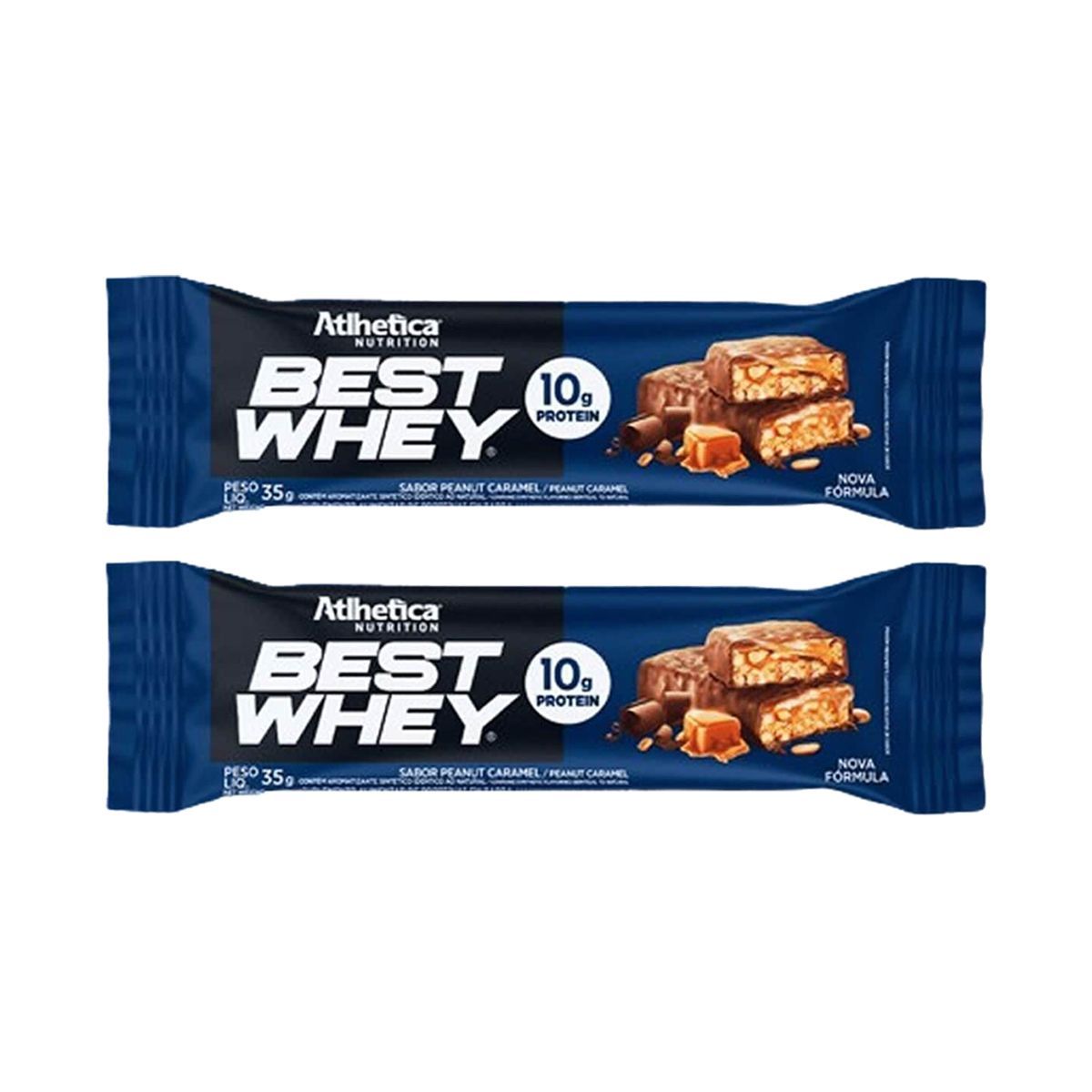 Kit 2X Barra Proteica Best Whey - 1 Barra 35g Peanut Caramel - Atlhetica Nutrition