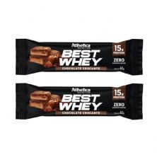 Kit 2X Barra Proteica Best Whey - 1 Barra 49g Chocolate Crocante - Atlhetica Nutrition