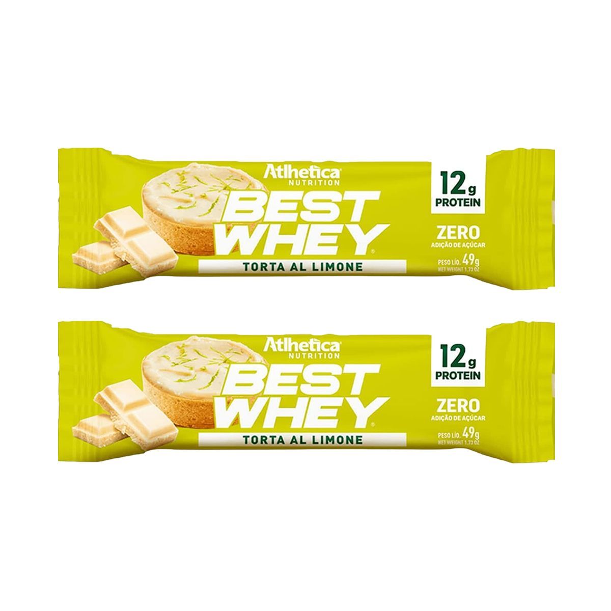 Kit 2X Barra Proteica Best Whey - 1 Barras 49g Torta Al Limone - Atlhetica Nutrition