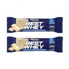 Kit 2X Barra Proteica Best Whey - 1 Barras 49g Torta Cioccolato Bianco - Atlhetica Nutrition