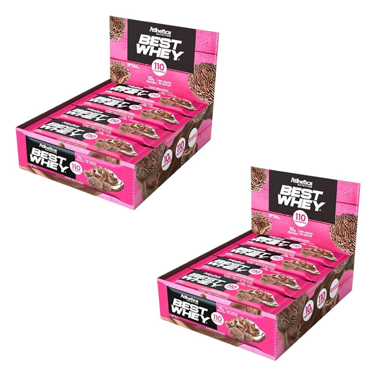 Kit 2X Barra Proteica Best Whey - 12 Barras 32g Brigadeiro - Atlhetica Nutrition
