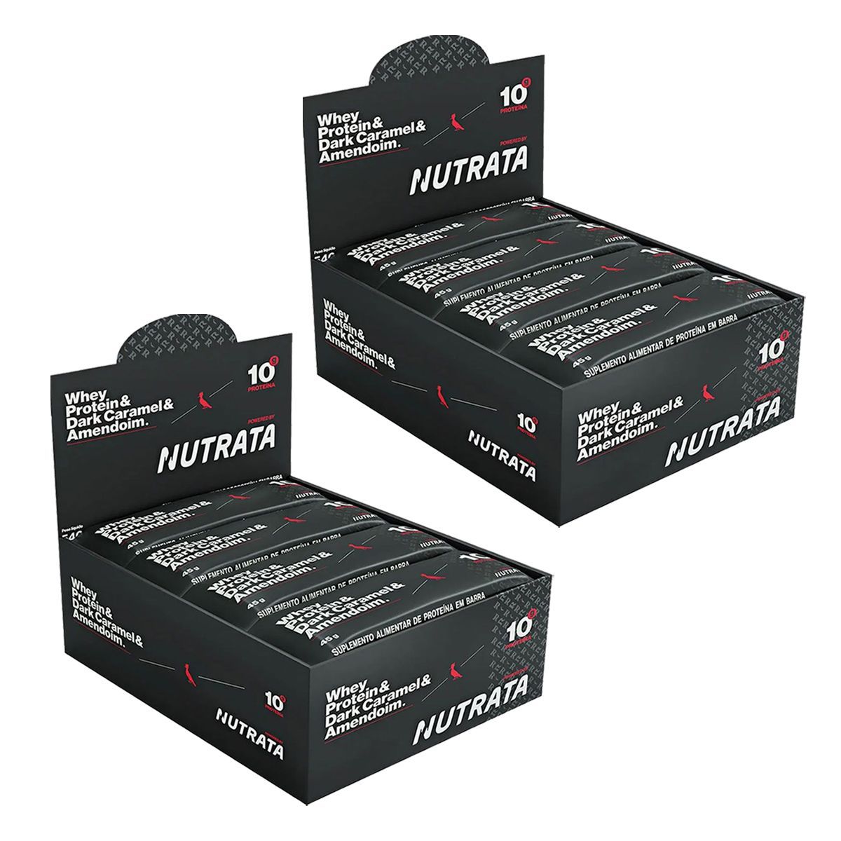Kit 2X Barra Proteica Reserva - 12 Unidades 45g Dark Caramel e Amendoim - Nutrata