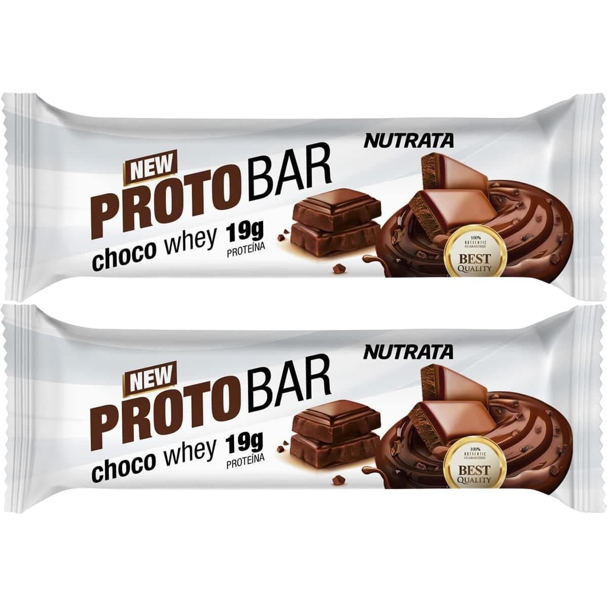 Kit 2X Barra Proto Bar - 1 Unidade de 70g Chocolate Meio Amargo com Nibs de Cacau - Nutrata
