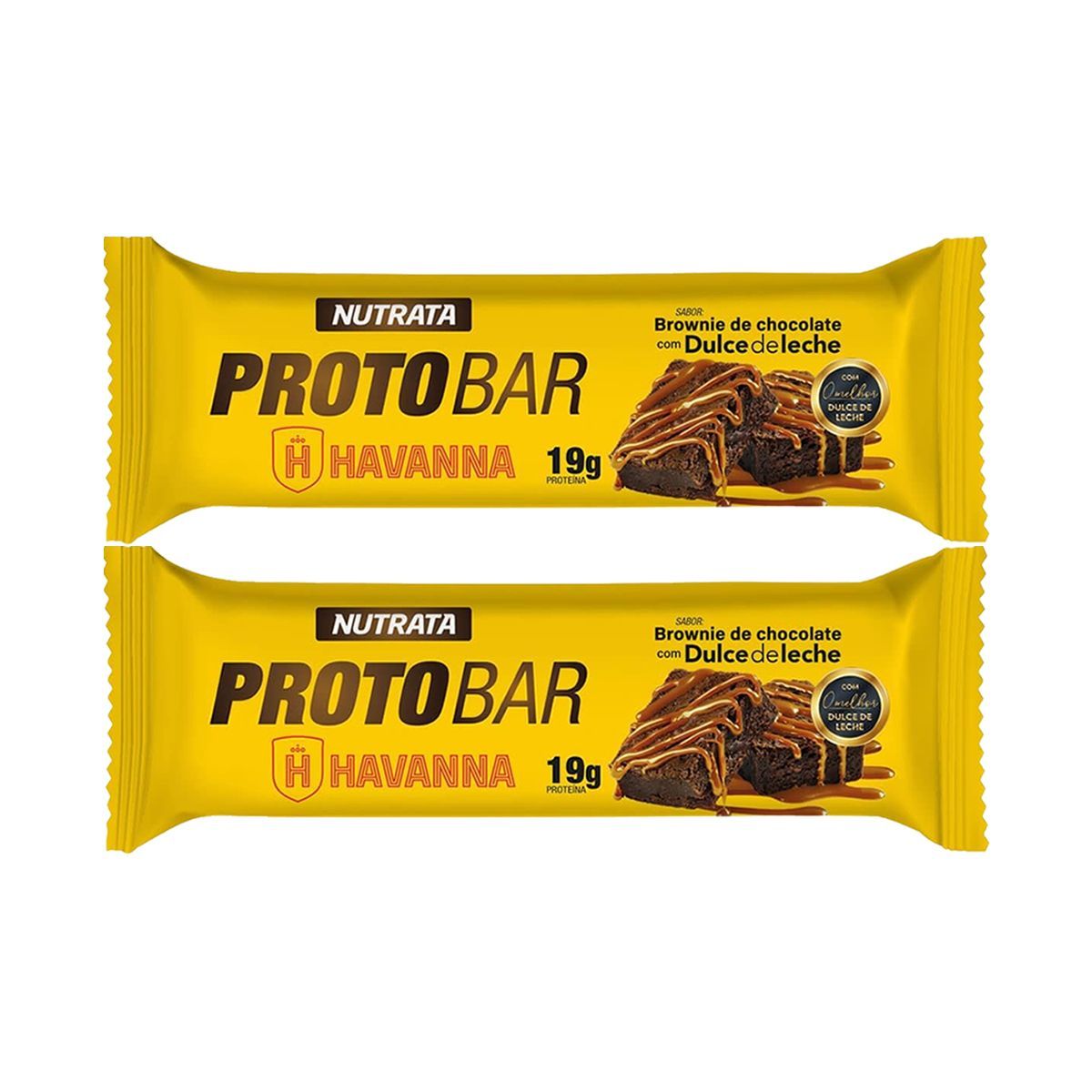 Kit 2X Barra Protobar Whey - 1 Unidade 70g Brownie com Dulce de Leche Havanna - Nutrata
