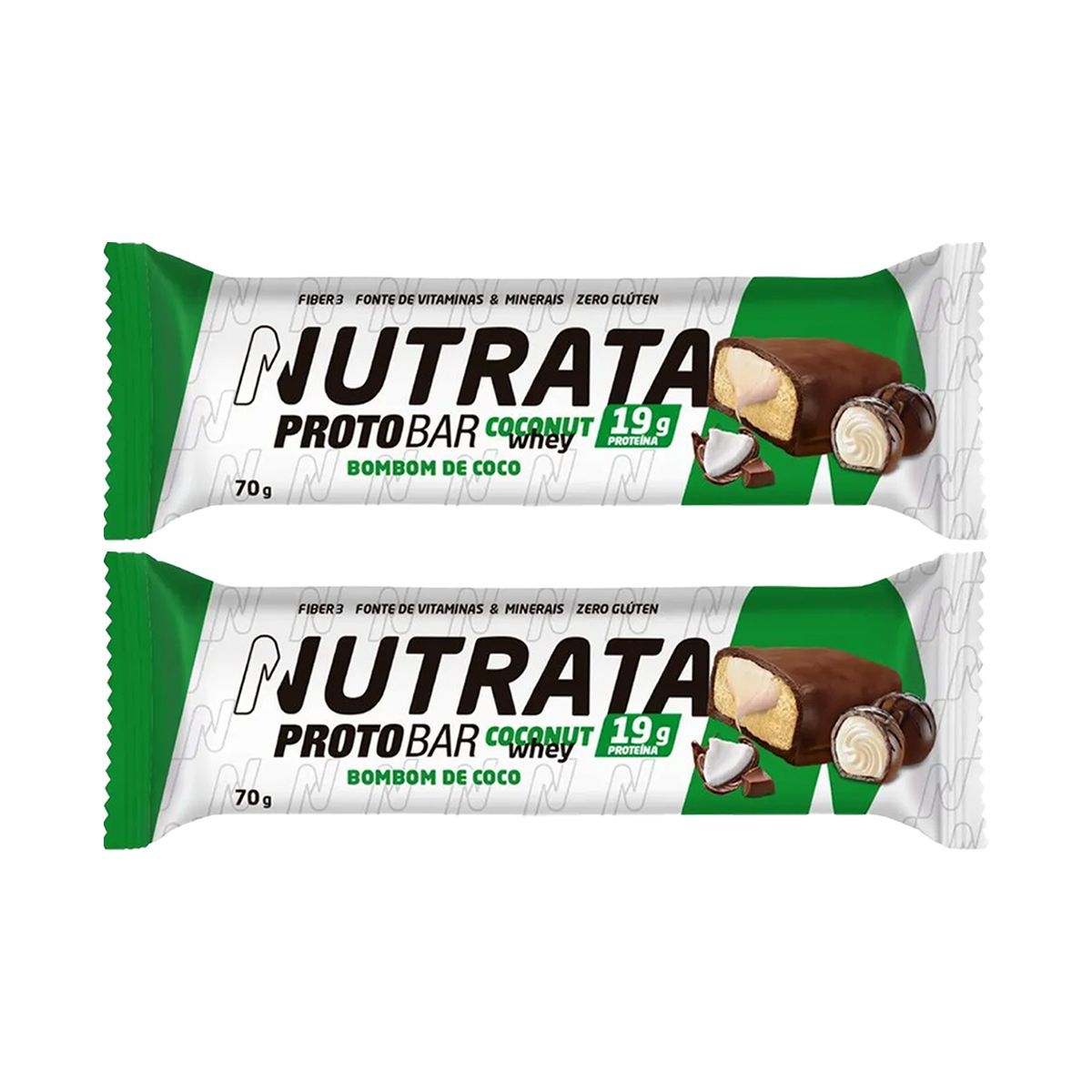 Kit 2X Barra Protobar Whey - 1 Unidade 70g Coconut - Nutrata