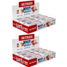 Kit 2X Barra Whey Grego Bar - 12 Unidades de 40g Morango com Chantilly - Nutrata