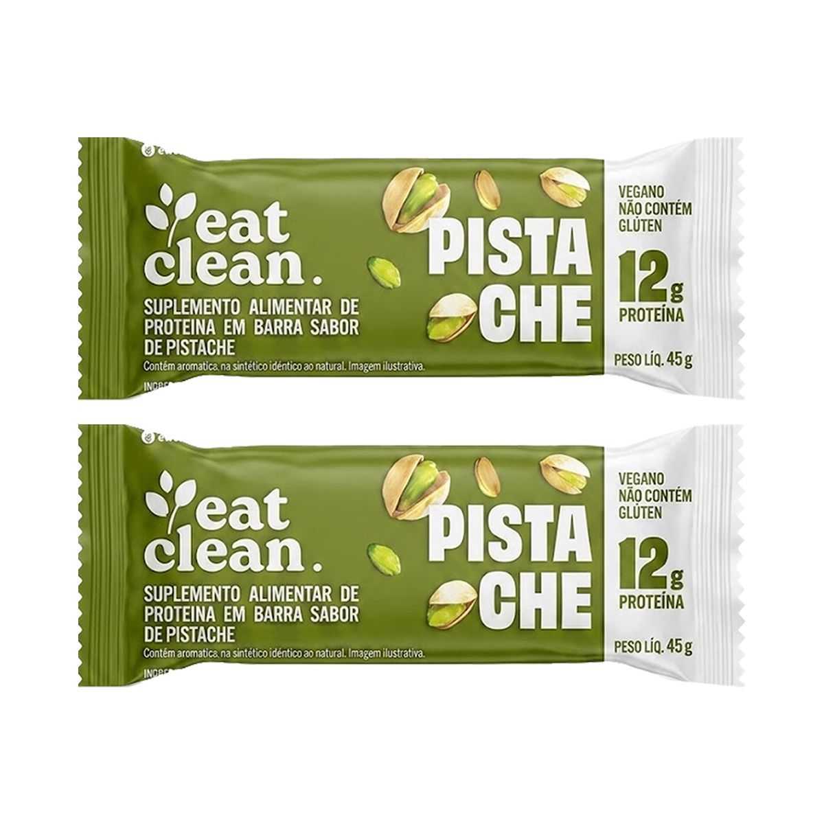 Kit 2X Barrinha de Proteina - 1 Barra 45g Pistache - Eat Clean