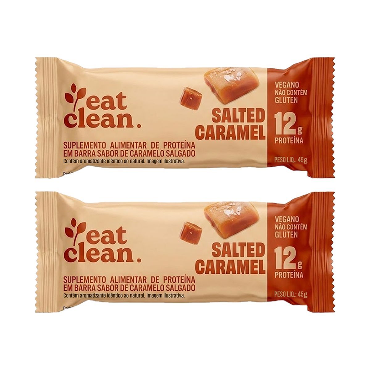 Kit 2X Barrinha de Proteina - 1 Barra 45g Salted Caramel - Eat Clean