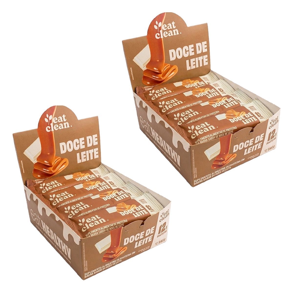 Kit 2X Barrinha de Proteina - 12 Barras 45g Doce de Leite - Eat Clean